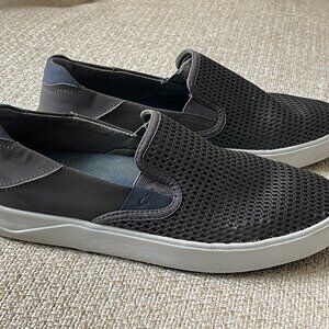 OLUKEI shoes Men's slip-on sneakers size 8M Gray mesh slip-on sneakers